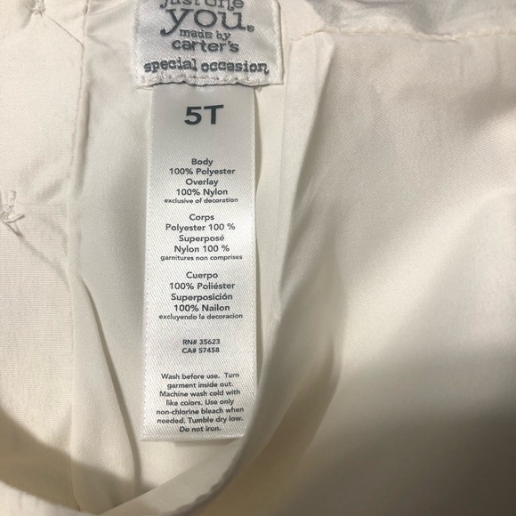 Carters cream with gold polka dots dress on skirt girls size 5T special occasion - Picture 7 of 10